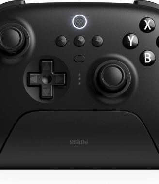 8Bitdo Ultimate Bluetooth Controller with Charging Dock, Wireless Pro Controller with Hall Effect Sensing Joystick, Compatible with Switch, Windows and Steam Deck (Black)